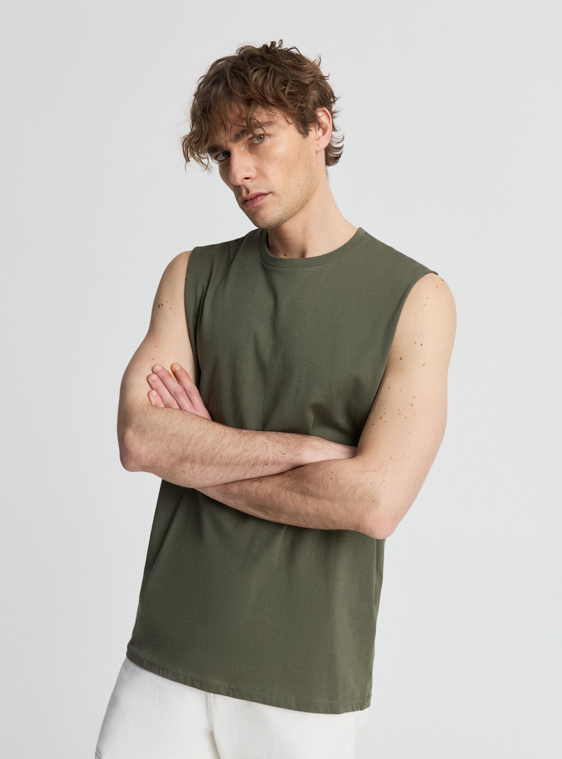 Canotta Style Canotta smanicata tinta unita Salvia SAB0083630001S142 - Terranova