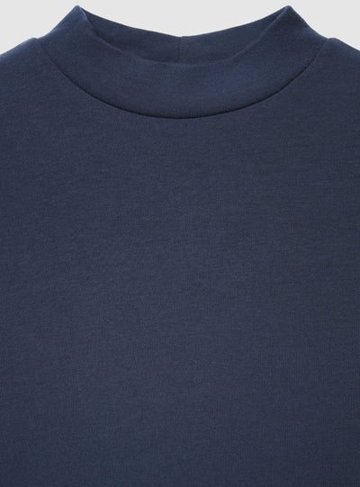 T-shirt con collo lupetto tinta unita