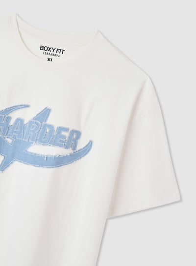 T-shirt boxy con stampa lettering