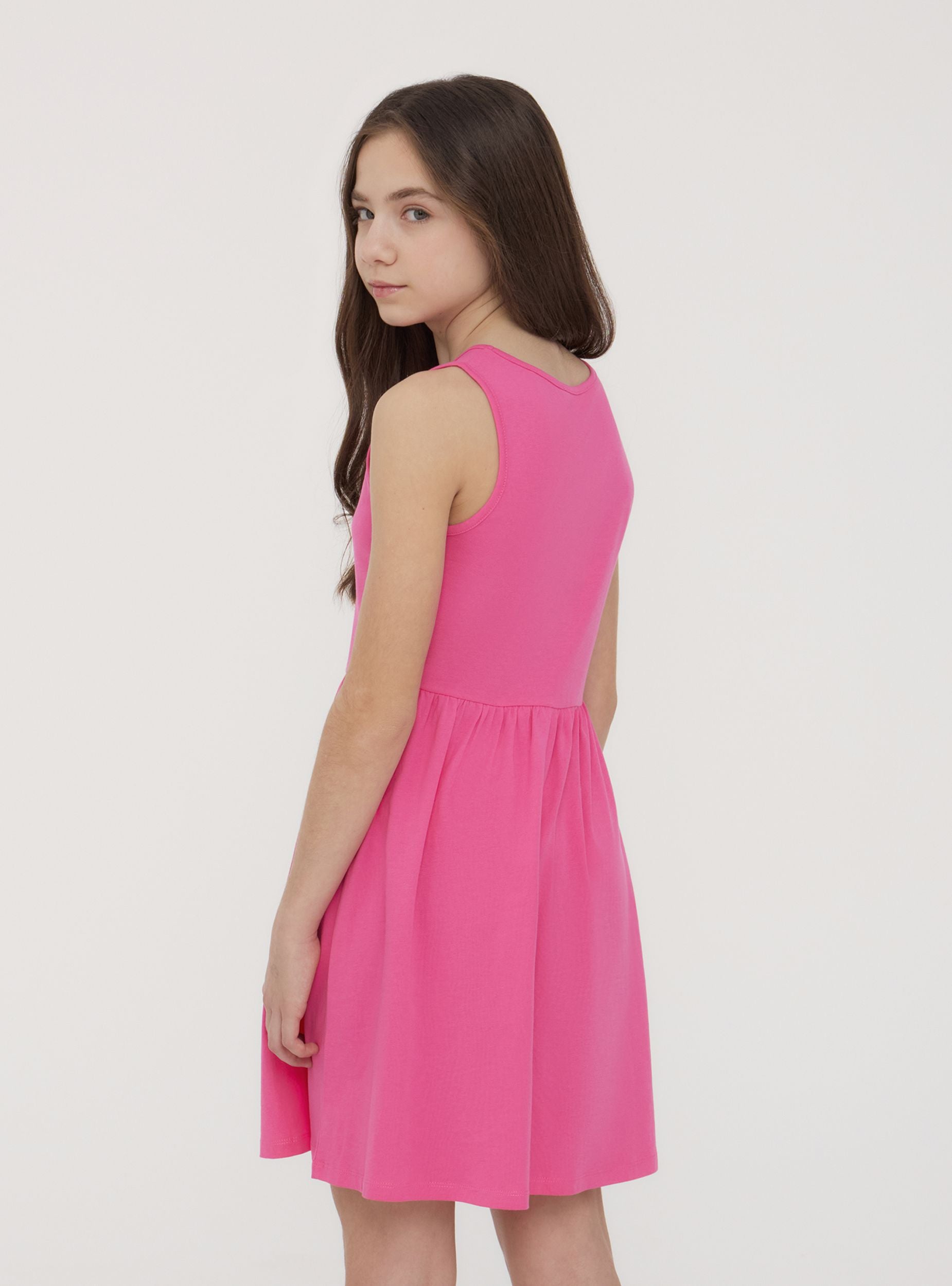 Sleeveless dress in cotton jersey