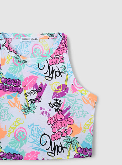 Top crop stampa graffiti