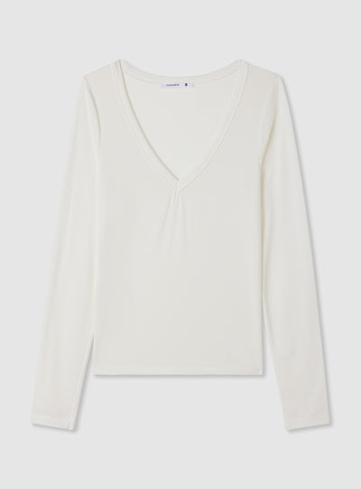Long-sleeve T-shirt with V-neck