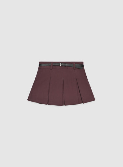 Skort mini plissettato con cintura