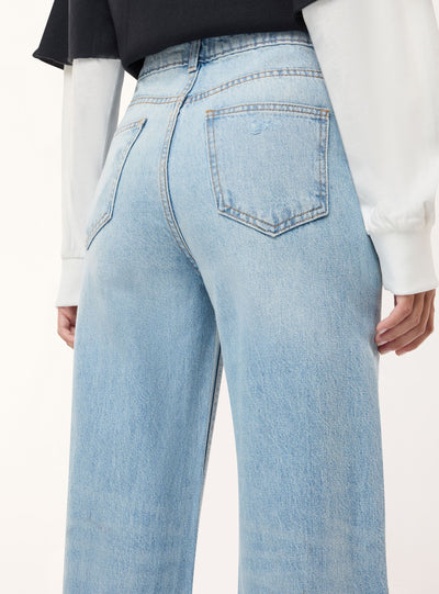 Jeans wide leg con strappi