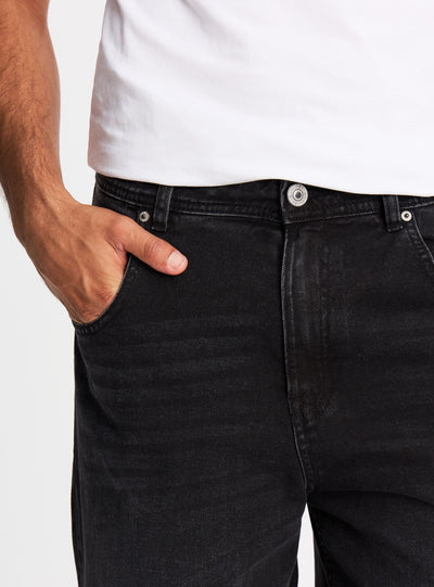 Jeans balloon a tinta unita