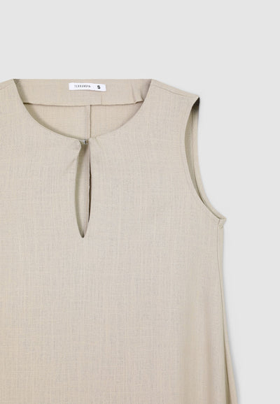 Vestito lungo misto lino dettaglio goccia
