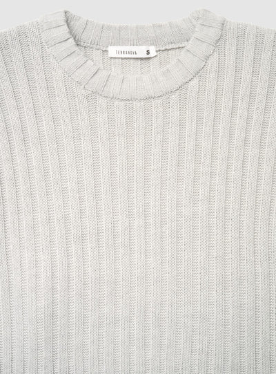 Maglia crop a coste larghe