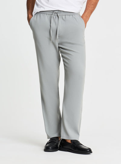 Pantaloni straight tinta unita con coulisse