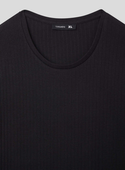 T-shirt a costina tinta unita