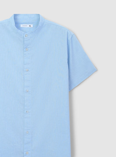 Camicia coreana in misto lino