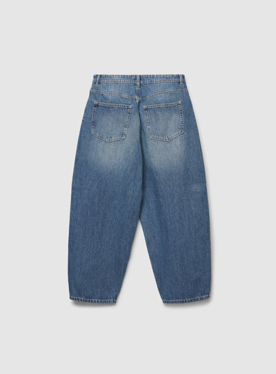 Jeans balloon a tinta unita