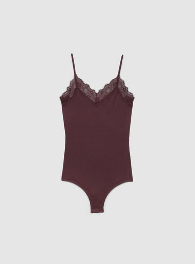 Body con spalline sottili e pizzo