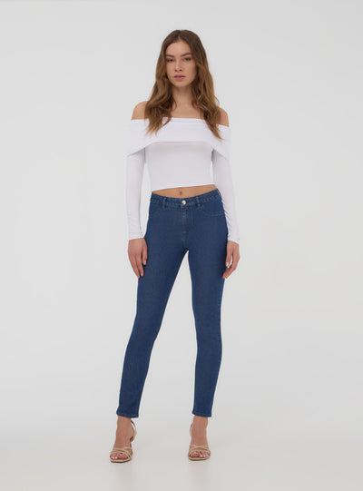 Dark solid-colour jeggings