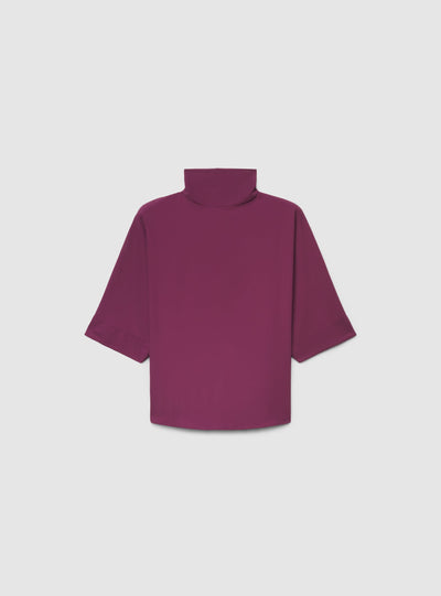 Blusa con collo alto e maniche 3/4