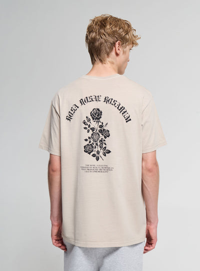 T-shirt con stampa rose fronte e retro