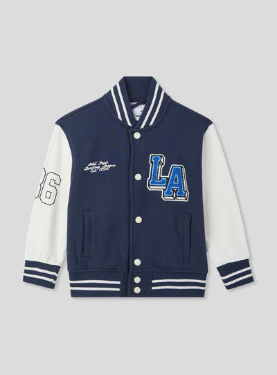 Giubbino bomber in felpa stile college