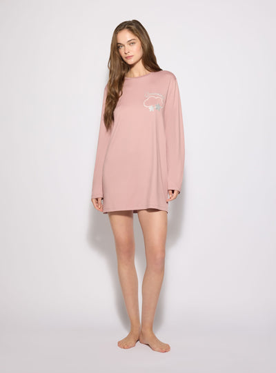 T-shirt pigiama maxi con stampa