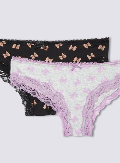 Pack de 2 slips con estampado de lazos