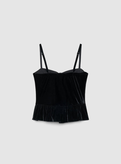 Top bustier con coppe e peplum