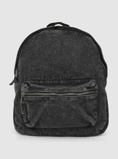 Zaino in denim con tasca frontale