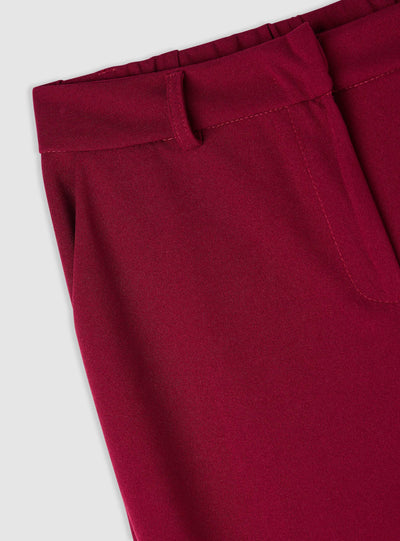 Solid colour chino trousers with elasticated back waistband