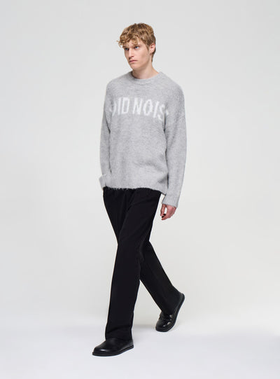 Boxy Pullover mit flauschiger Oberfläche und Schriftzug