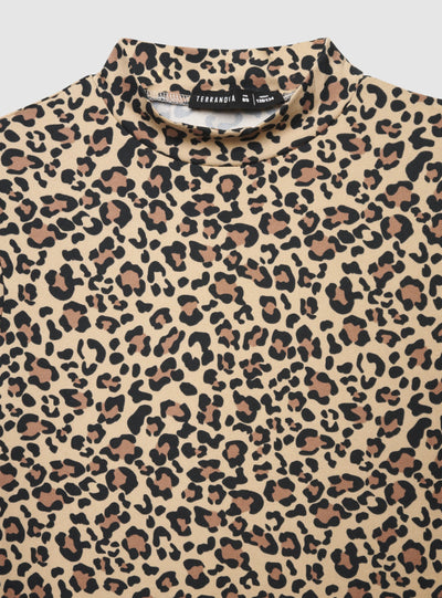T-shirt body a maniche lunghe con stampa animalier