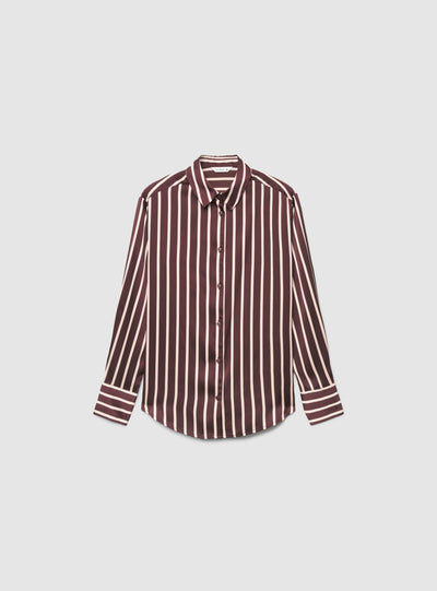 Camicia ampia a righe in satin