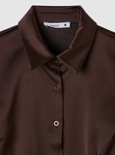 Slim-fit satin shirt