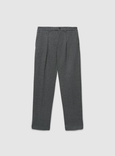 Pantaloni chino con pieghe a pied de poule