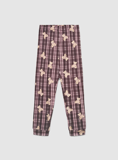 Set pigiama con stampa orsetti e motivo tartan