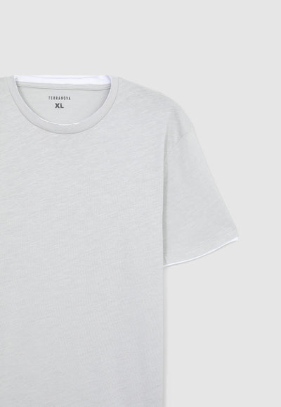 T-shirt doppiata tinta unita