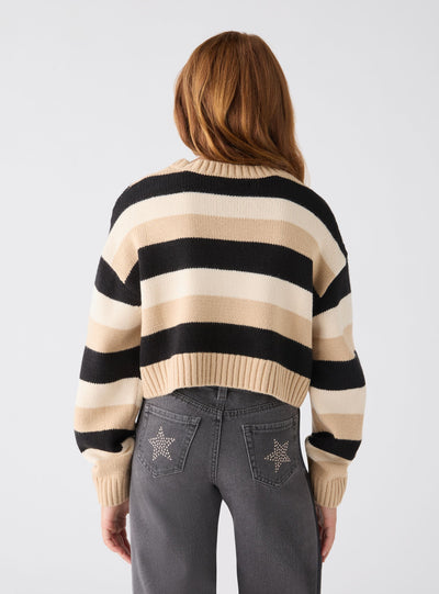Maglia crop a righe