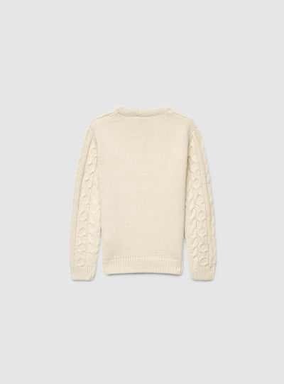 Maglia a trecce girocollo