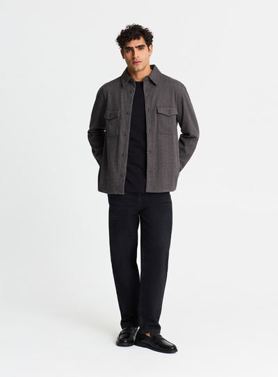 Camicia shacket con tasche a patta