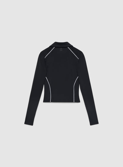 Felpa sportiva con zip e profili a contrasto