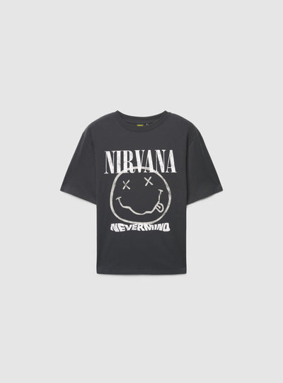 T-shirt ampia con stampa Nirvana
