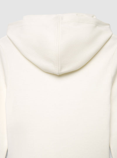T-shirt crop con cappuccio e stampa college