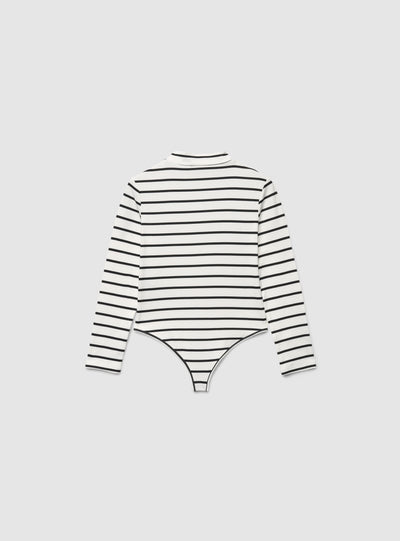 T-shirt body a righe a maniche lunghe