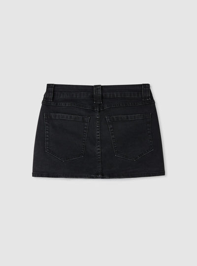 Skort mini in jeans con strass