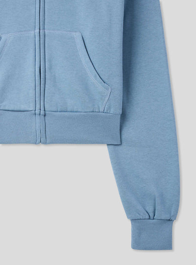 Felpa crop con cappuccio e zip
