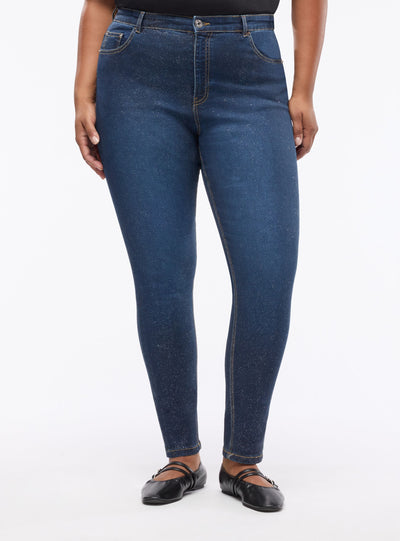 Jeans skinny effetto luccicante