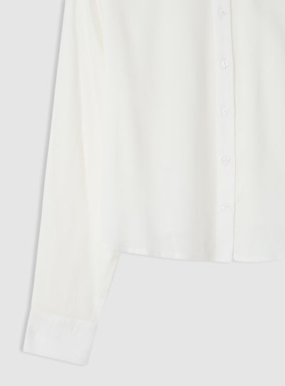 Camicia crop a tinta unita