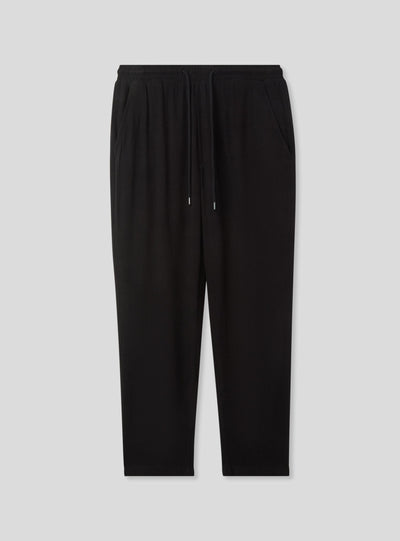 Pantaloni in misto lino con elastico in vita
