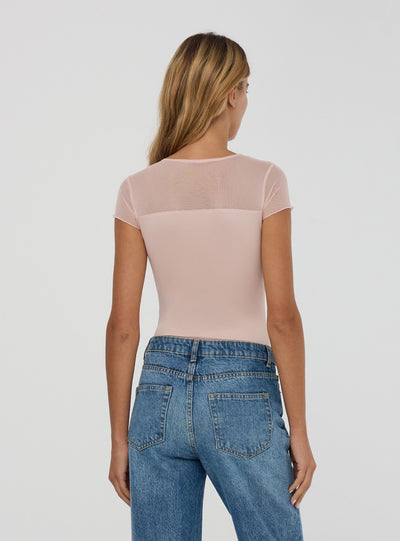 Body elasticizzato con inserti in pizzo