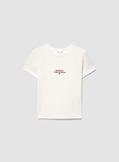 T-shirt slim con scritta
