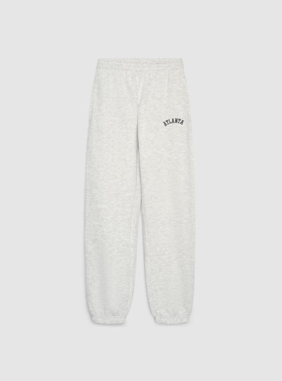 Pantaloni tuta vita alta con scritta college