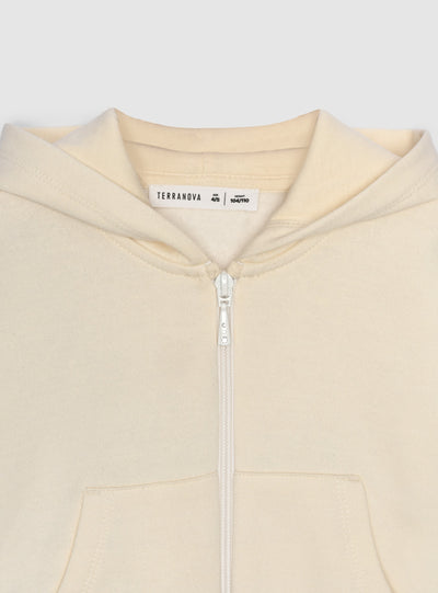 Felpa crop con cappuccio e zip