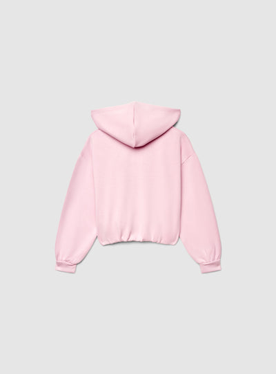 Felpa con cappuccio e zip tinta unita