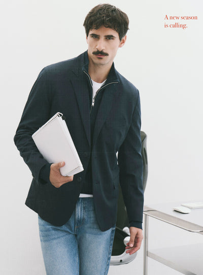 Veste unie à simple boutonnage
